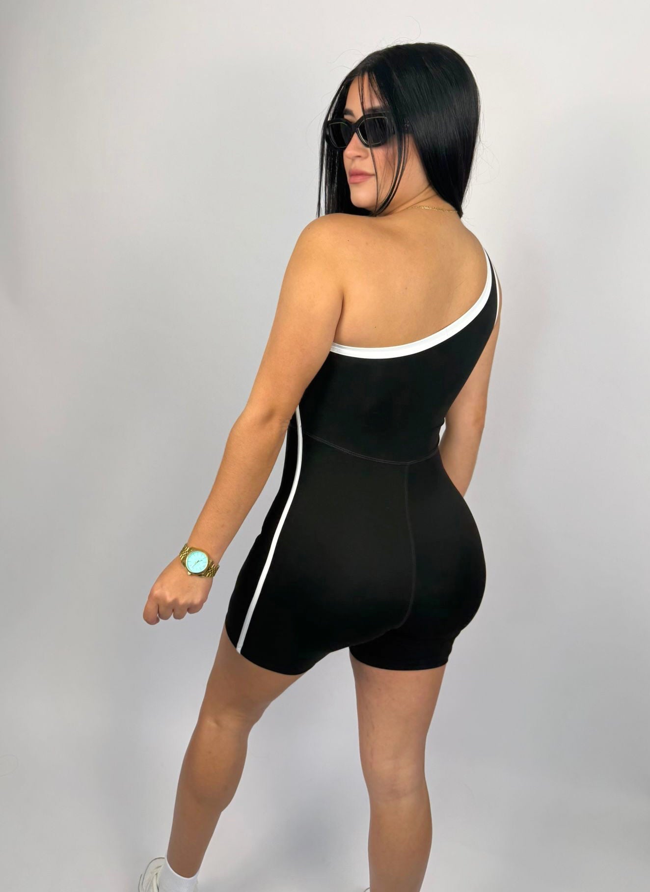 One shoulder romper