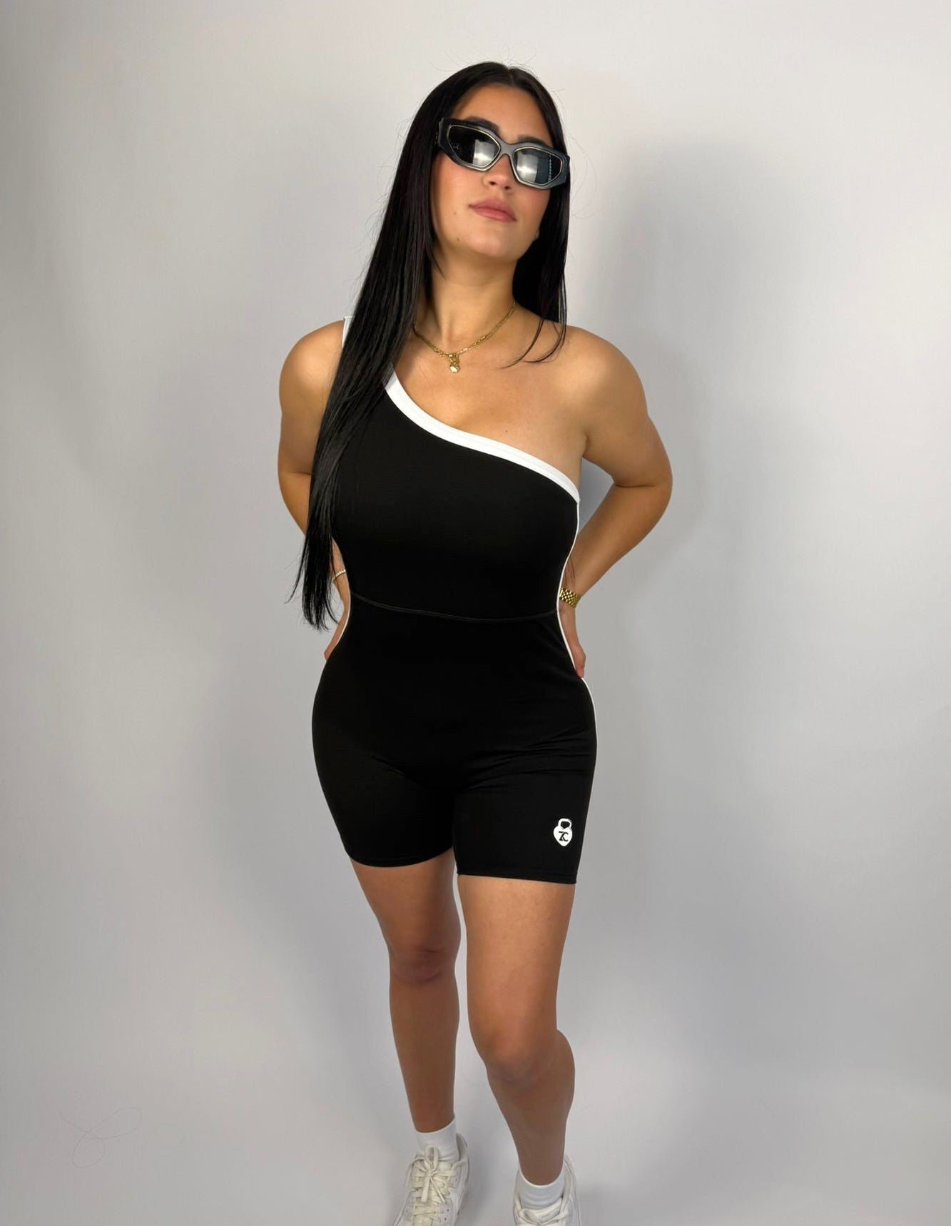One shoulder romper